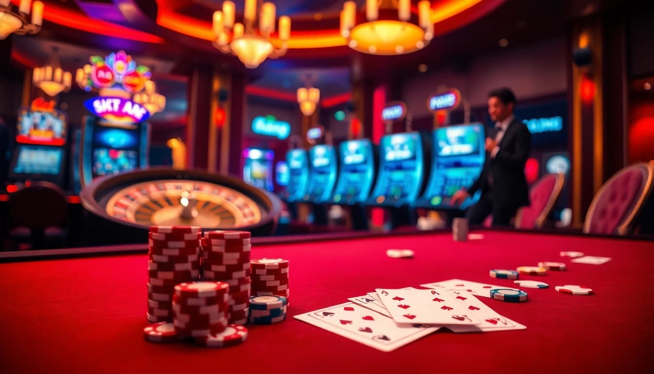Experience the thrill of casino gaming with strategic moves featuring game ai at an elegant table.