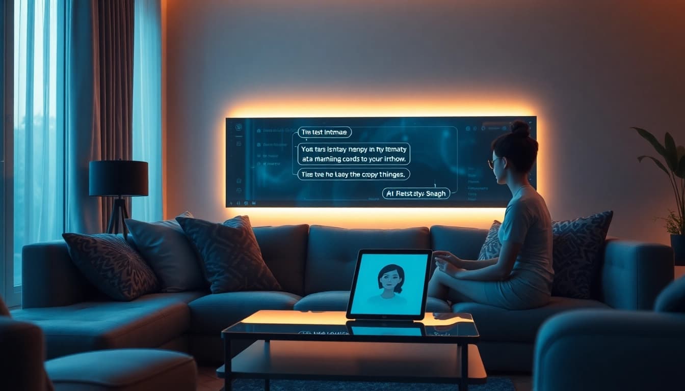 Engaging AI interaction on intimacy and relationships, showcasing advanced sex ai technology in a modern living space.