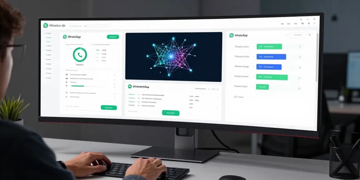 WhatsApp网页 integration with AI tools, showcasing SaaS platform efficiency, automation, and intelligent communication solutions.