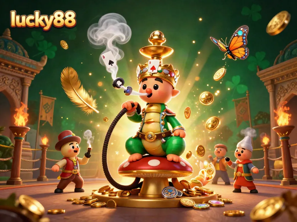 Experience the excitement of lucky88 in this vibrant casino-themed illustration with dynamic gameplay elements.