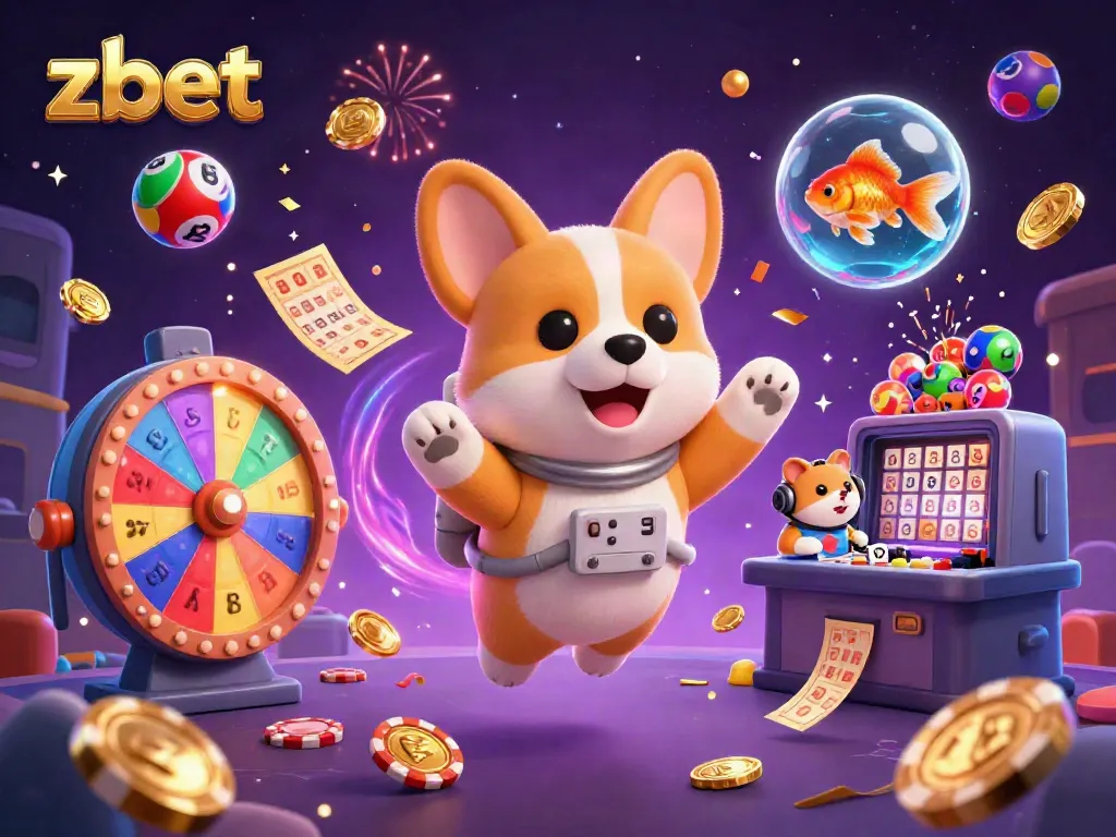 Engage with zbet's thrilling space casino adventure featuring floating games and characters.