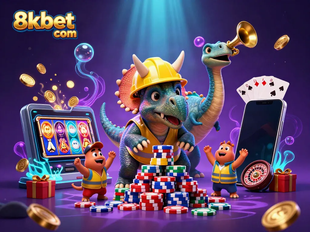 Celebrate winning big at 8xbet com with a fun and vibrant casino-themed illustration.