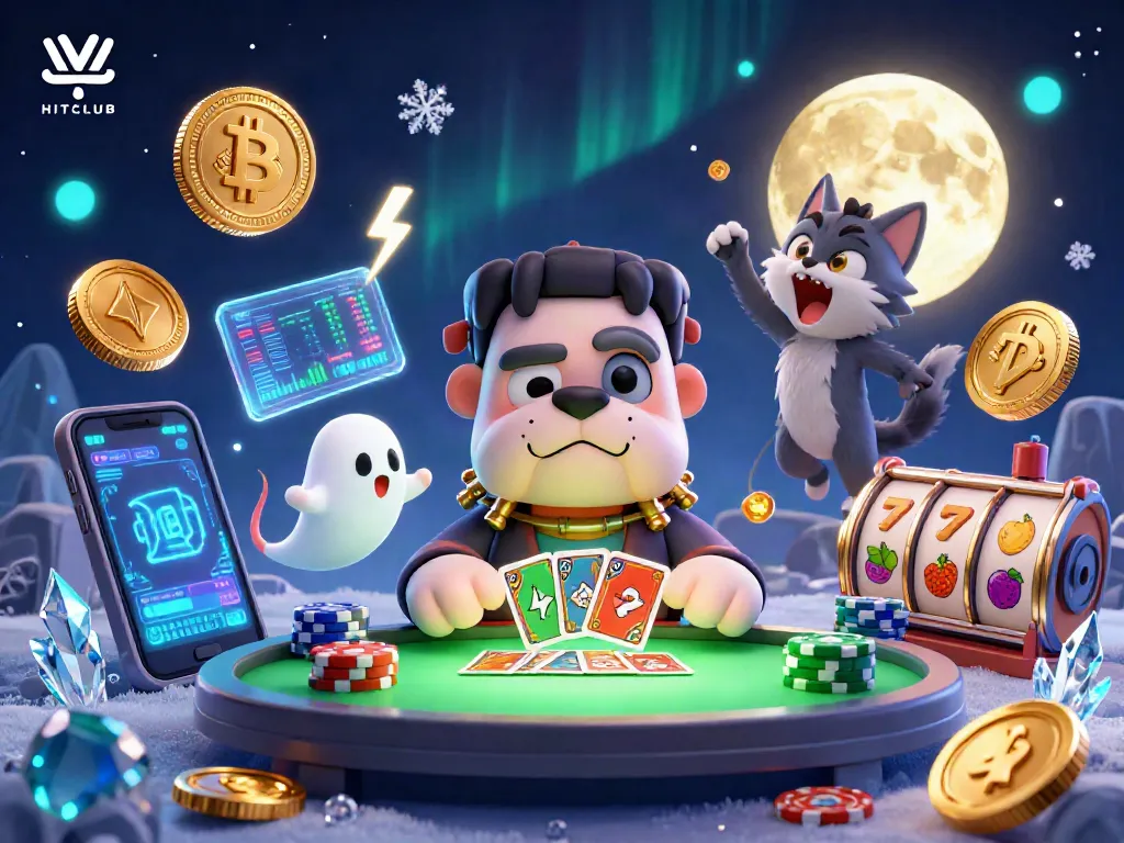 Engage with HITCLUB's thrilling casino scene featuring vibrant characters and dynamic gaming elements.