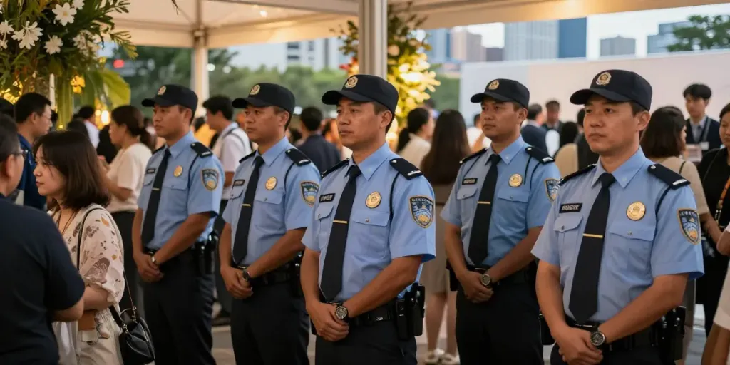 Security Company providing professional monitoring services at a local event.