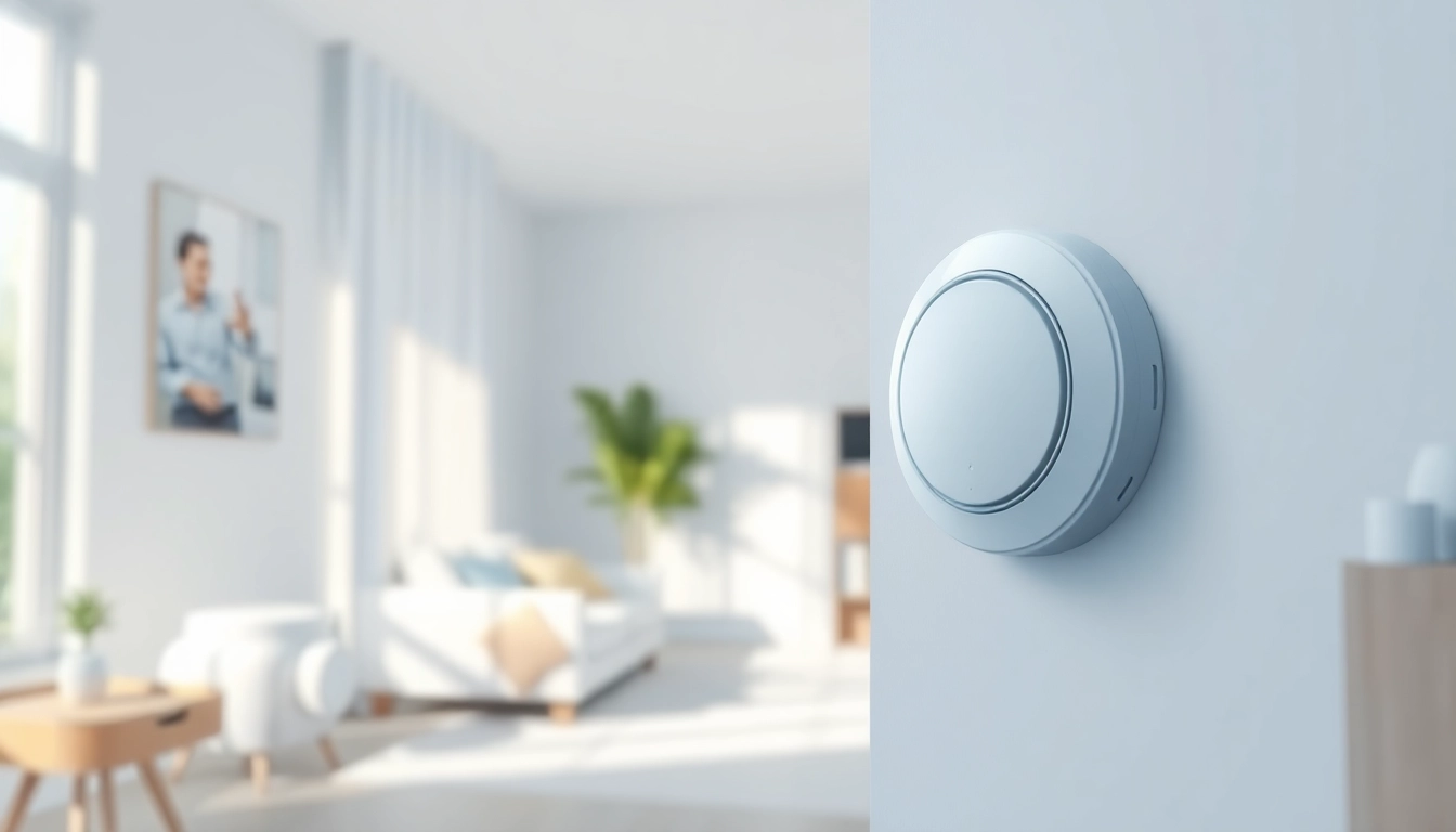 Smart Water Leak Detection device installed in a modern home environment.