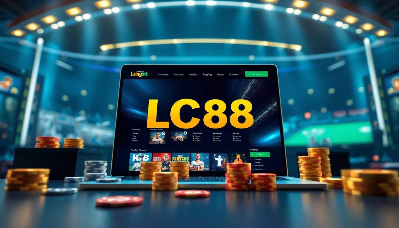 Experience the LC88 Link interface showcasing online gambling excitement.