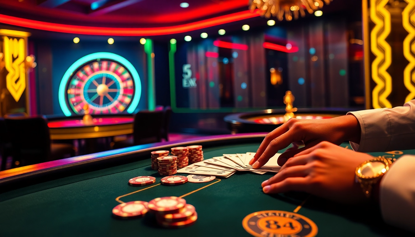 Experience the thrill of a high-stakes poker game featuring the luxurious 8XX casino atmosphere.