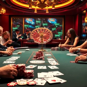 Experience the thrill of casino gaming at FC88 with vibrant poker tables and interactive gameplay.