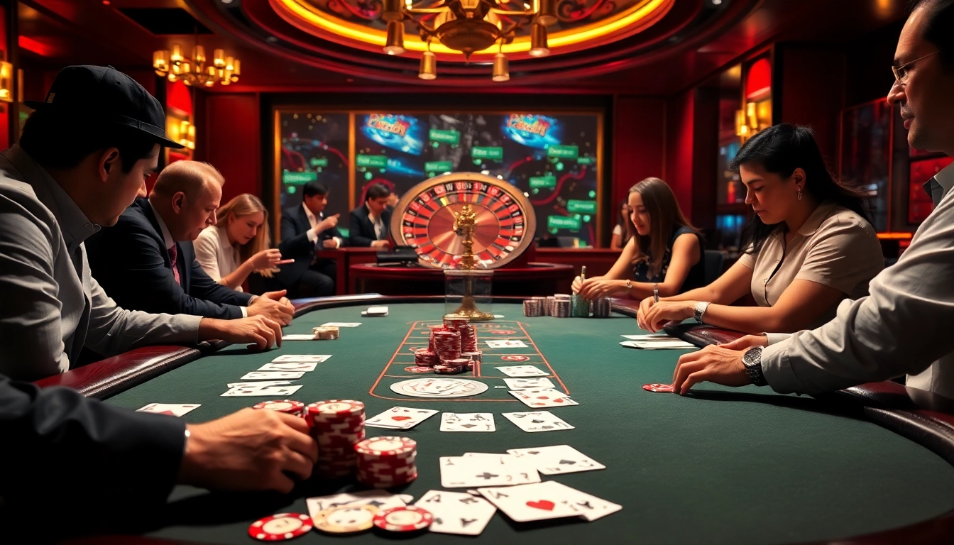 Experience the thrill of casino gaming at FC88 with vibrant poker tables and interactive gameplay.