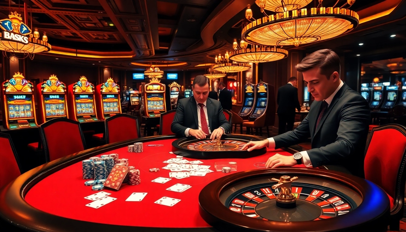 Players engaging in a thrilling poker game at a luxurious table, representing the excitement of https://king88b.us.com/.
