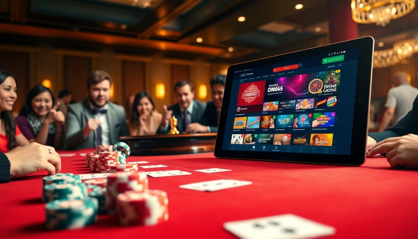 Players enjoying gambling at MB66's luxurious casino table with exciting gaming atmosphere.