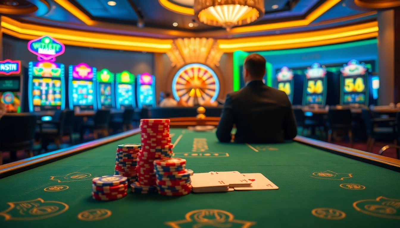 Experience the excitement of RR88 casino gaming at a high-stakes poker table with vibrant chips.