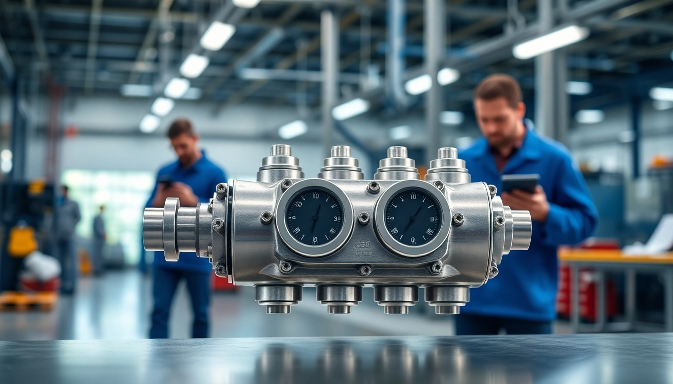 HM88 Series manifold in a modern workshop, showcasing engineering innovation and teamwork.