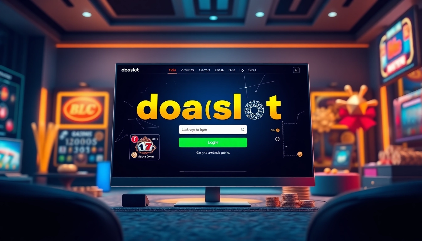 Seamless doaslot login interface showcasing vibrant online slot gaming options and user-friendly design.