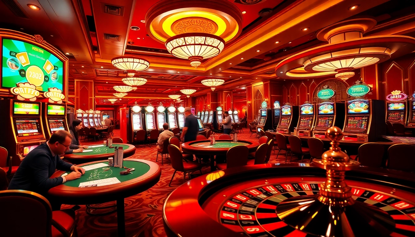 A thrilling moment at 78WIN casino showing players engaged at poker tables.