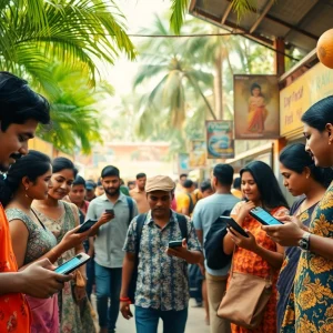 Engaging marketplace showcasing Hela Ads services with people interacting, emphasizing community and trust.