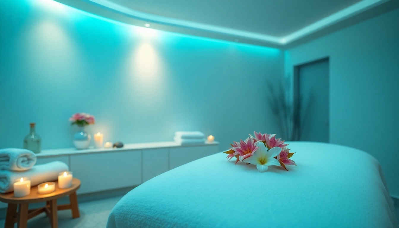 Spa Ads featuring a tranquil massage room with calming colors and inviting decor.