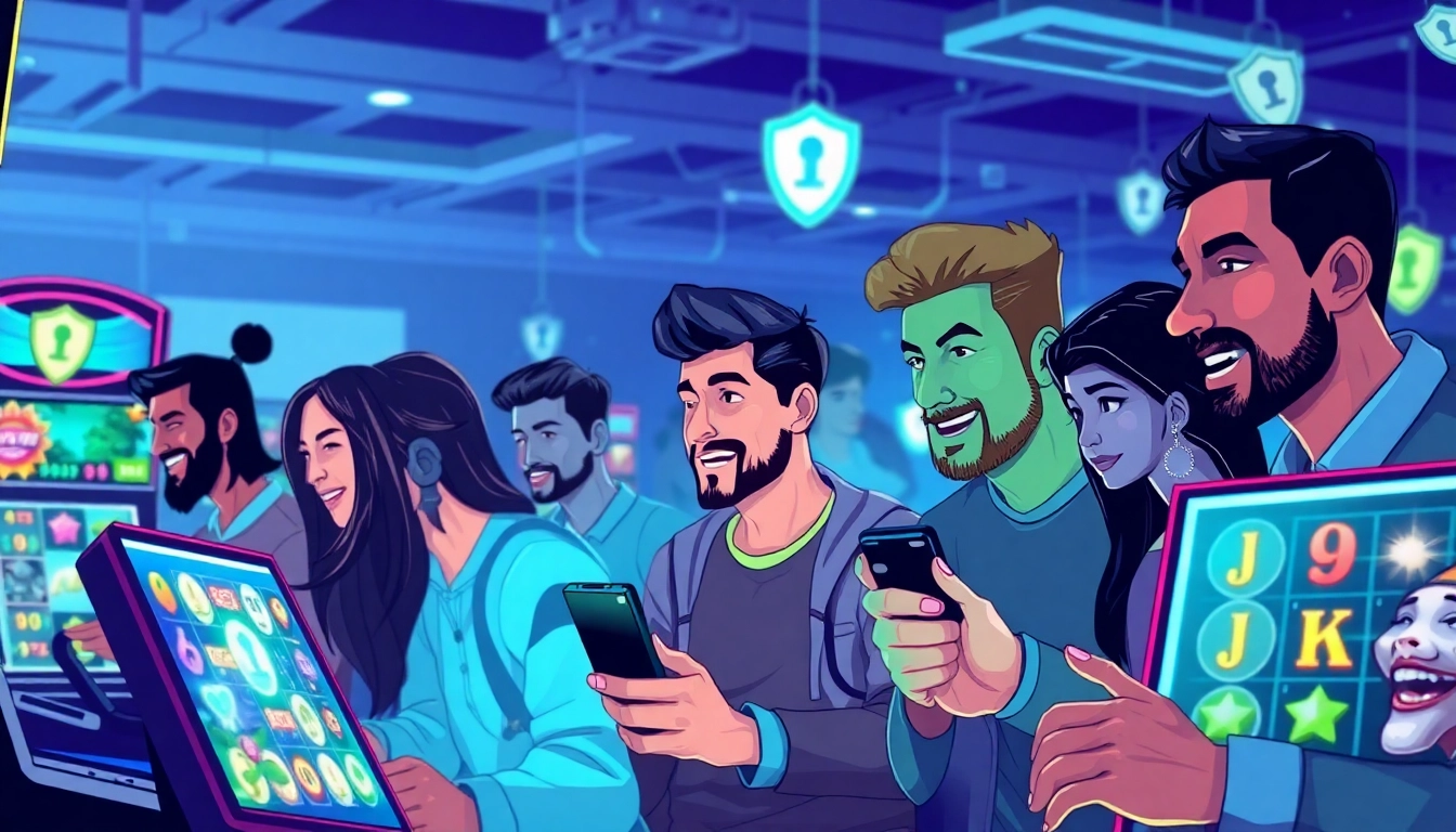 Kode4d link in a vibrant online gaming environment, showcasing players enjoying slot games in a secure atmosphere.