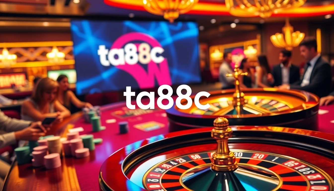 Experience the thrill at ta88c's luxurious casino gaming table with vibrant cards and chips.
