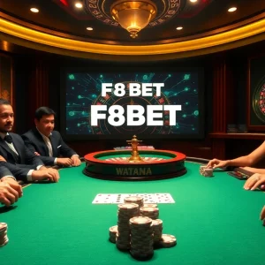 Players engaging in high-stakes poker at F8BET, emphasizing excitement in gaming.