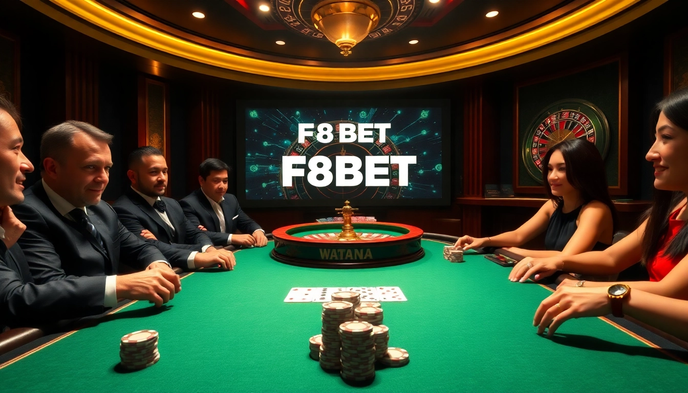Players engaging in high-stakes poker at F8BET, emphasizing excitement in gaming.