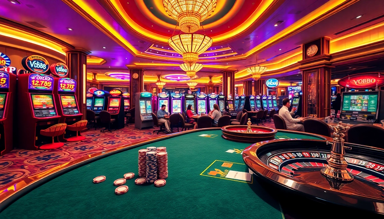 Experience the excitement of Vb88 with professional poker players strategizing at a luxurious casino table.