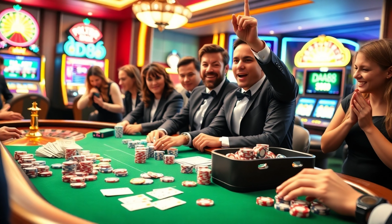 Experience the excitement of gambling at DA88 with thrilling poker games and vibrant casino atmosphere.