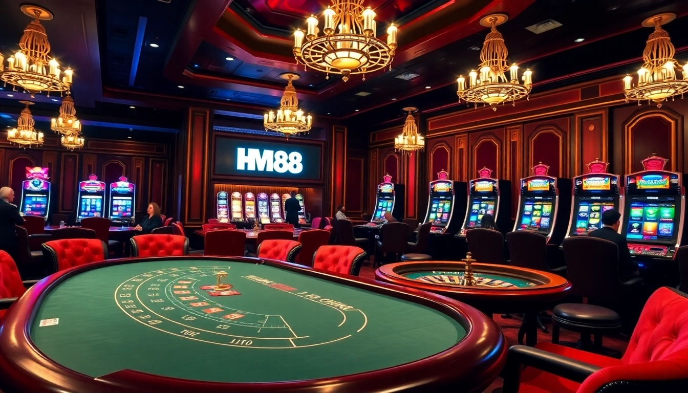 Experience thrilling gameplay at HM88's luxury casino with engaging poker action.