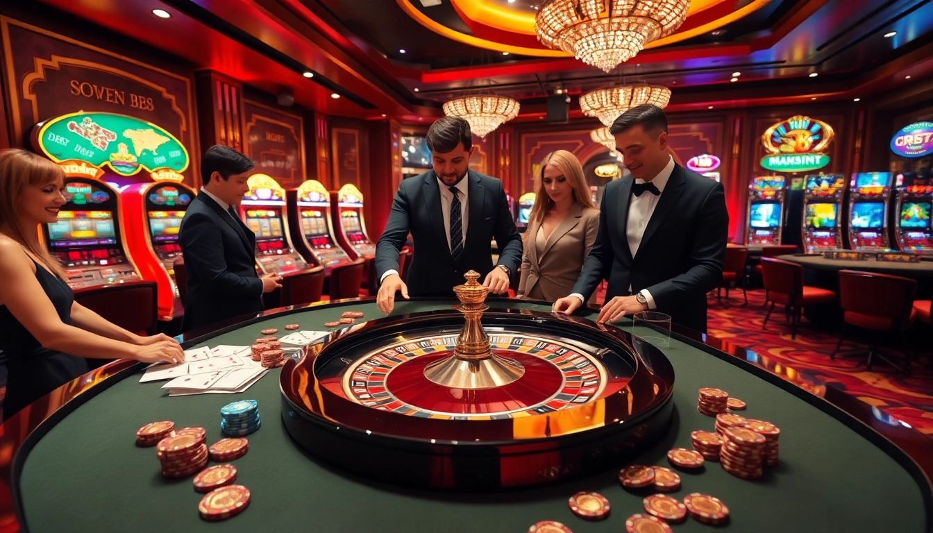 Players enjoying the thrilling casino ambiance at the go 88 gaming table, full of excitement and luxury.