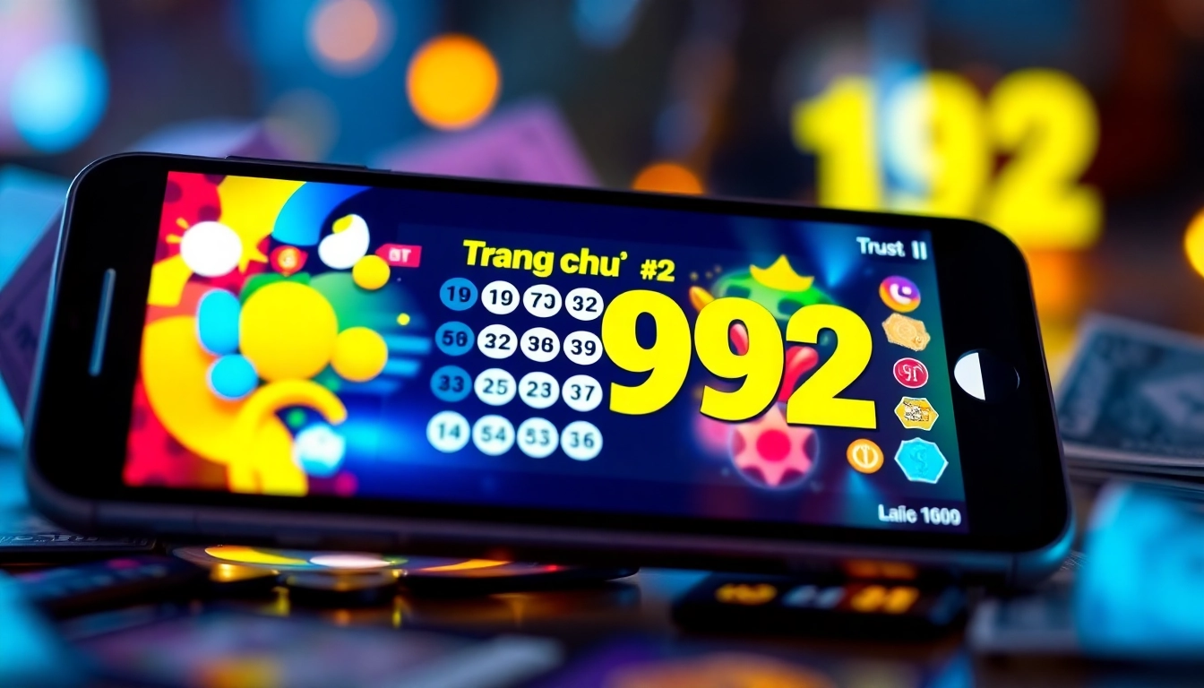 Engaging digital interface of Trang chủ 92lottery showcasing vibrant lottery graphics and gaming excitement.