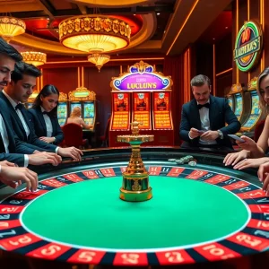 Người chơi tham gia nhiệt tình tại bàn Roulette của LUCK8, thể hiện bầu không khí casino đầy hồi hộp.