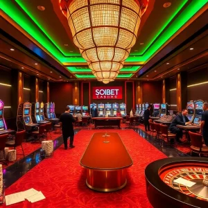 Exciting players at a SOIBET casino table, highlighting luxury gaming experiences.