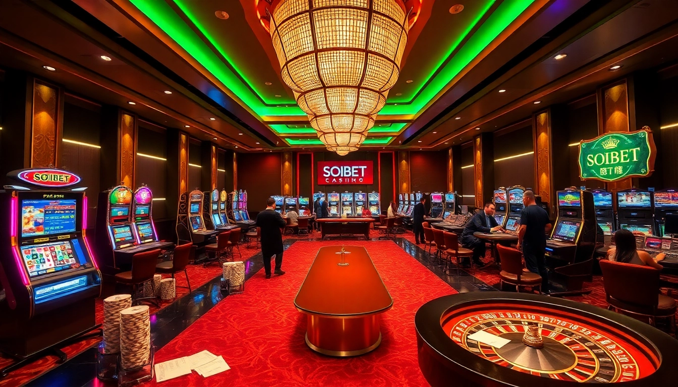 Exciting players at a SOIBET casino table, highlighting luxury gaming experiences.