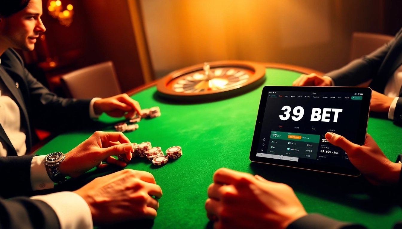 Players enjoying a thrilling game at the luxurious 39BET casino table.
