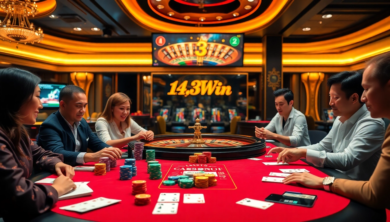 Experience the excitement of nhà cái 13Win with vibrant poker gameplay and casino ambiance.