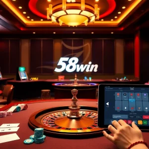Experience the excitement of online gambling at 58win with vibrant casino tables and games.