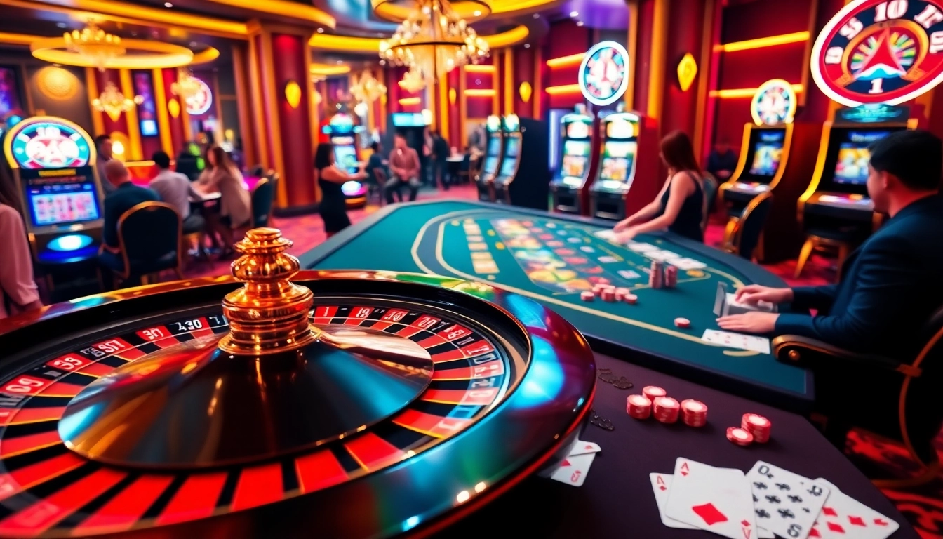 Experience thrilling games at https://388bet.miami/ with dazzling casino elements, poker tables, and vibrant slot machines.