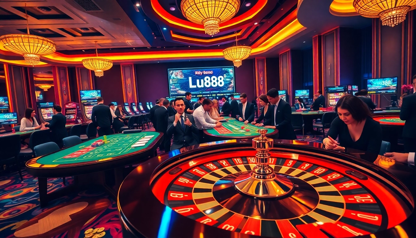 Engaging players at the luxurious roulette table featuring lu88 betting options.