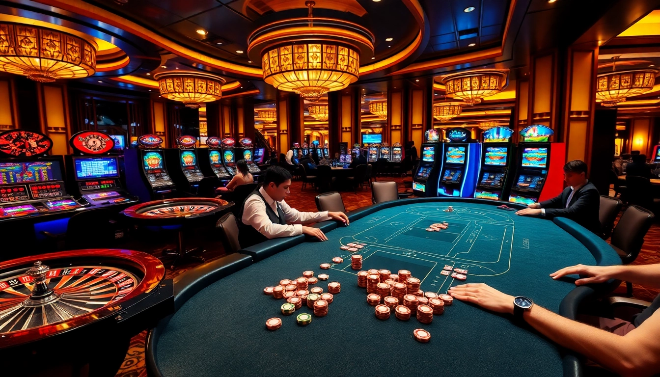 Experience high-stakes action with rr88 com at a vibrant casino table featuring poker chips and a roulette wheel.