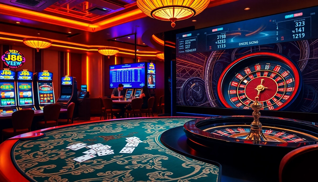 Betting excitement at BJ88 live with engaging casino visuals and dynamic gaming elements.