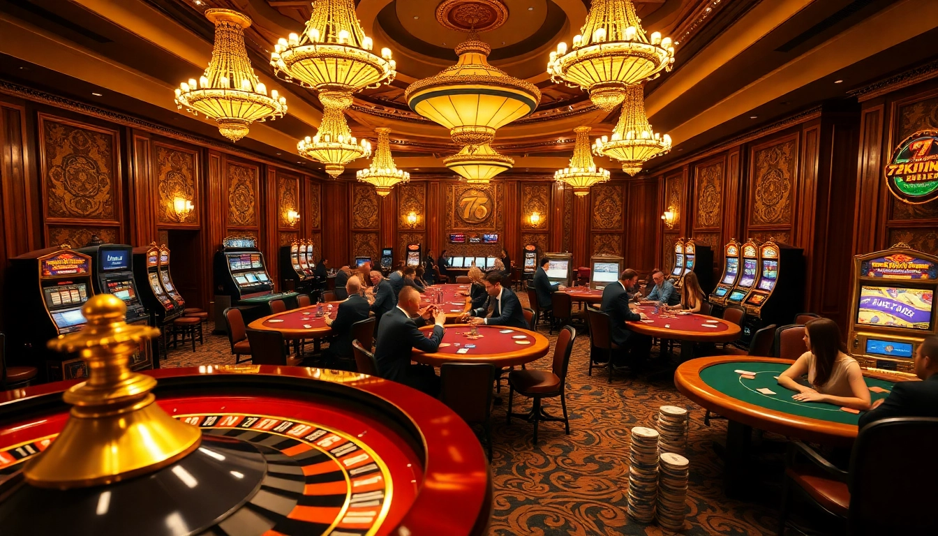 Experience thrilling moments at 79king's luxurious casino with poker chips and roulette action.