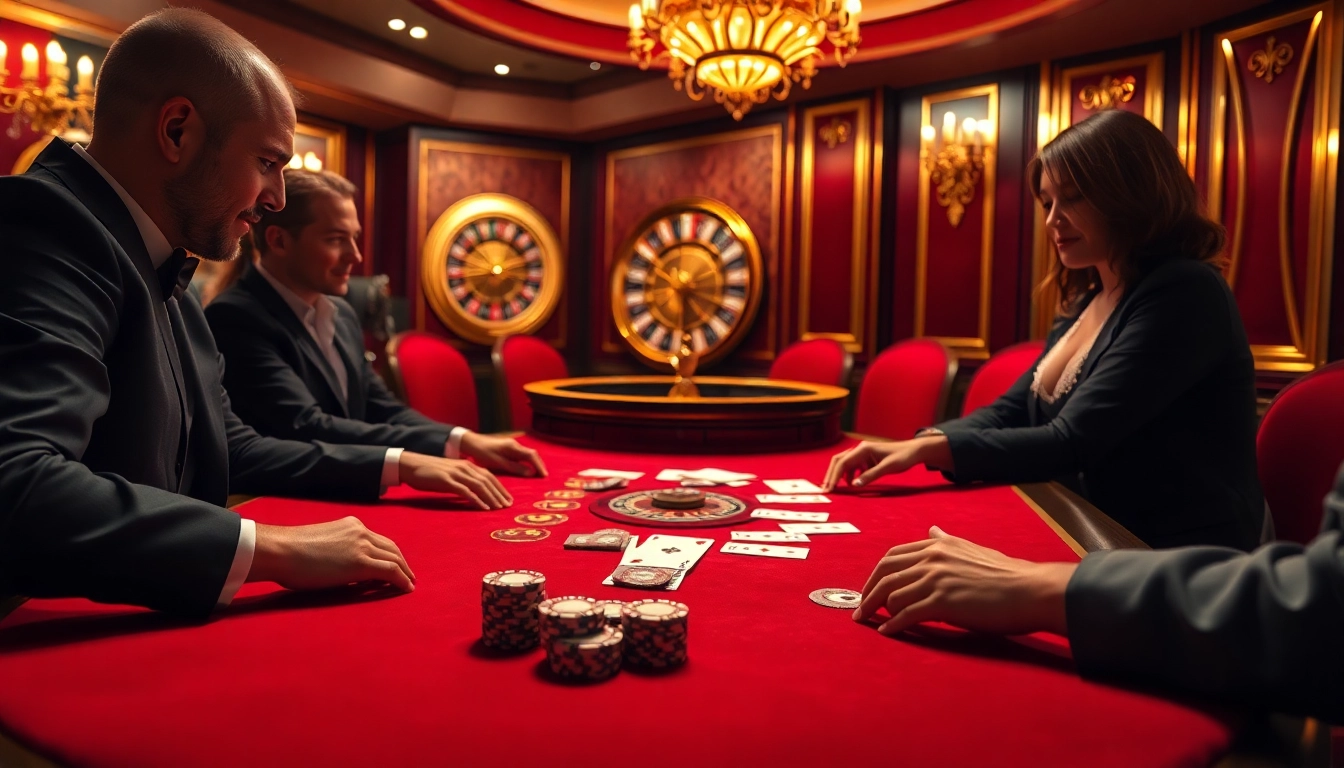Gambling excitement at nhà cái KK55 with poker chips and cards at a luxurious casino table.