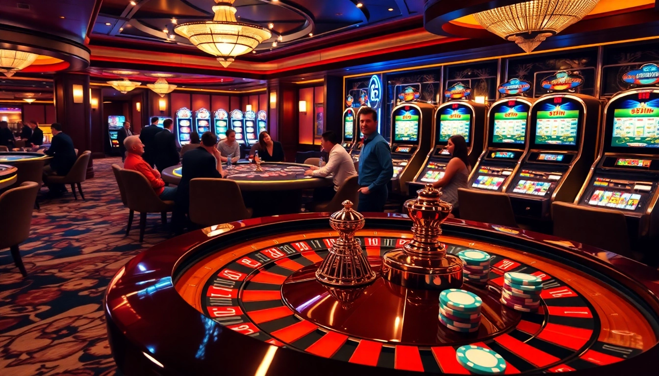 Experience the thrill of winning at 58win in a vibrant casino setting with poker chips and slot machines.