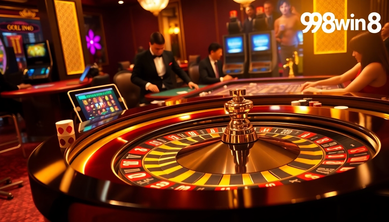 Experience the excitement of 98win8 with luxurious casino ambiance and thrilling gaming action.