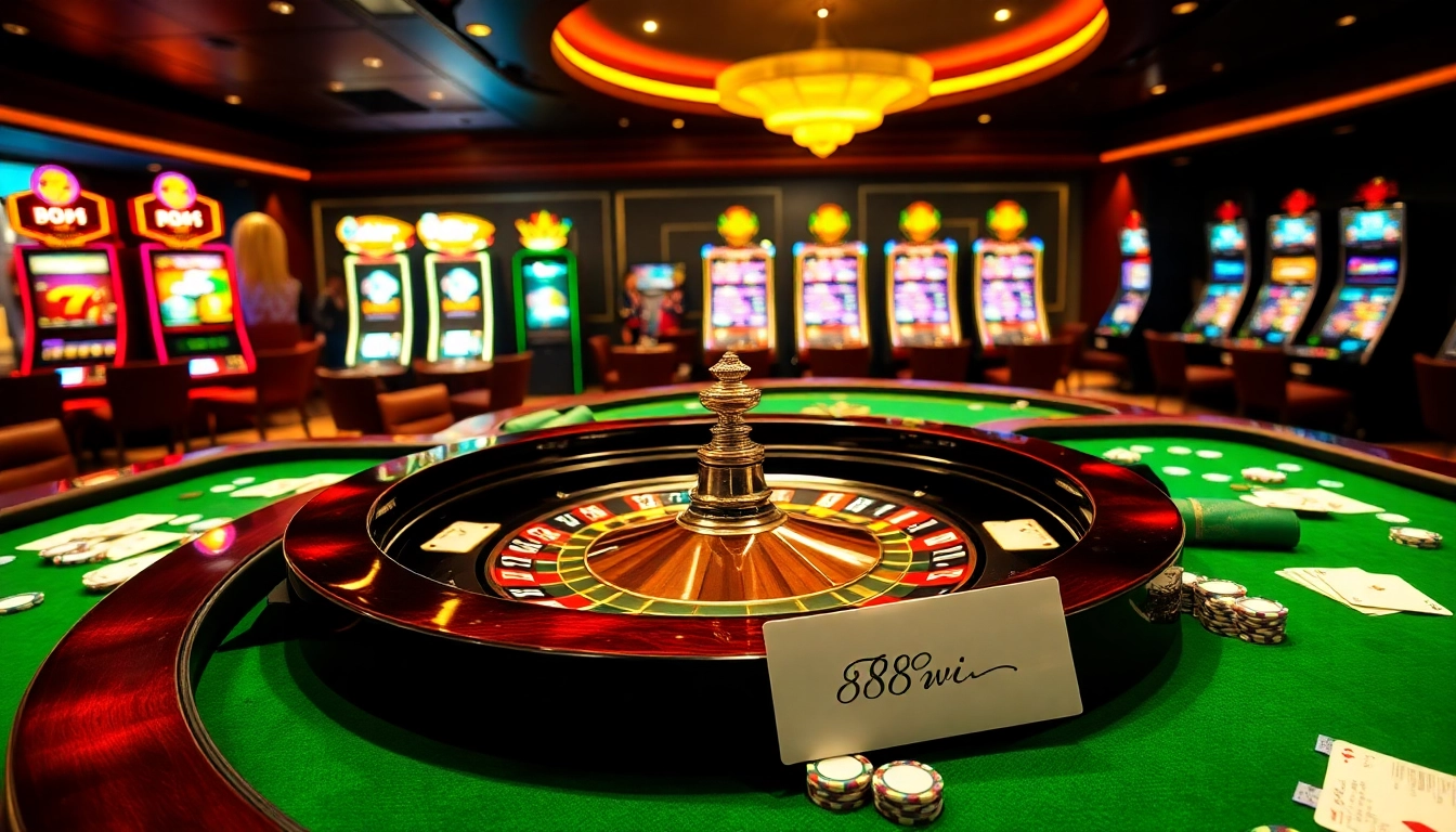 Experience the thrill of high-stakes play at 888vi's luxurious casino, featuring a vibrant roulette wheel.