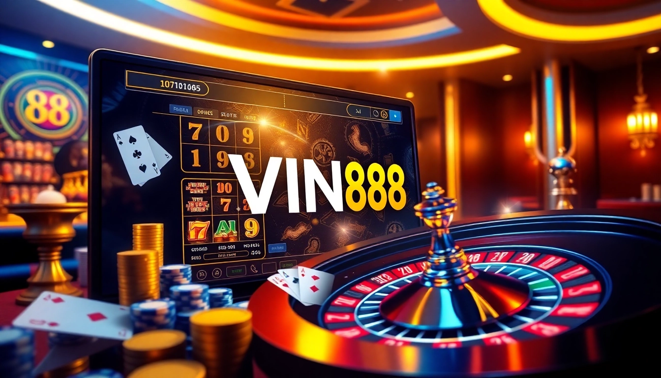 Experience thrilling online gaming with VIN88's vibrant casino interface and exciting games.
