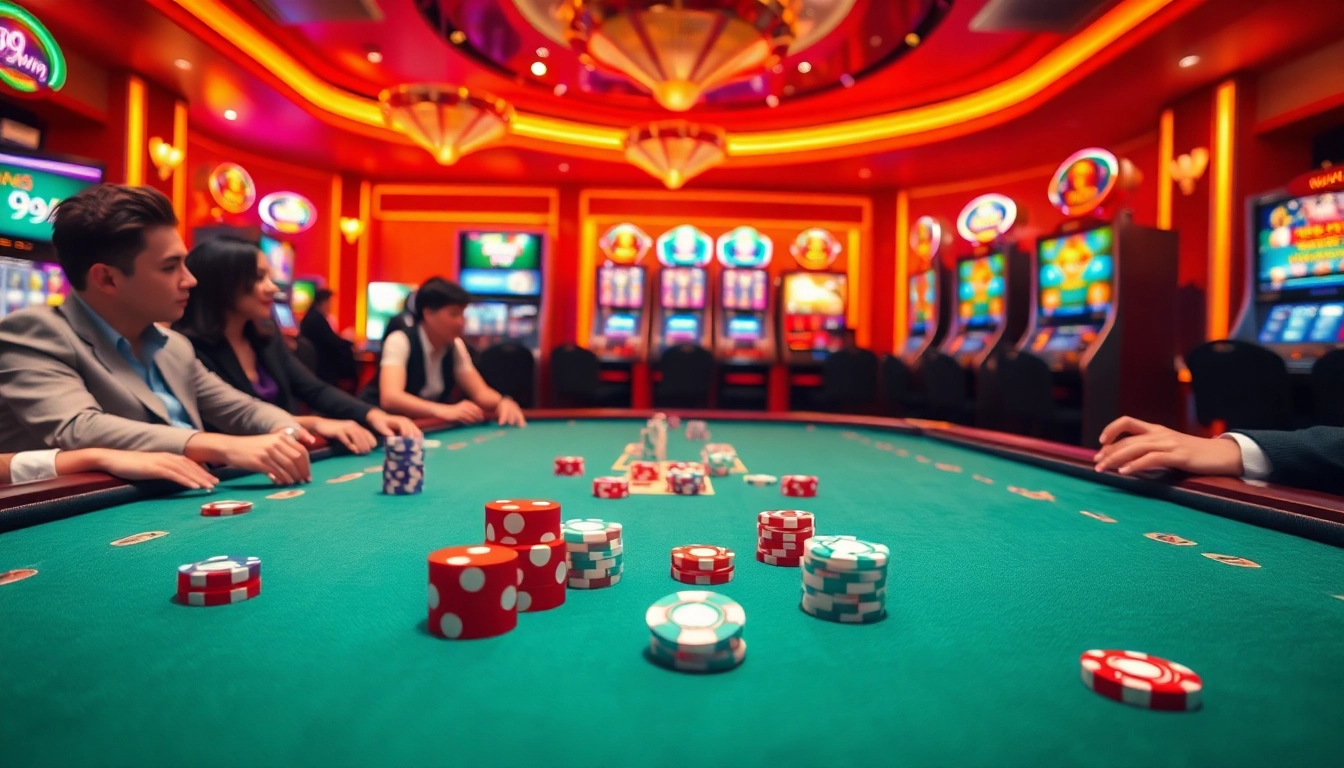 Engaged players at a plush poker table, representing the thrill of winning with 99win ambiance.
