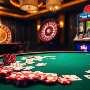 Experience the thrills of casino gaming with TPJ's luxury poker table and roulette setup.