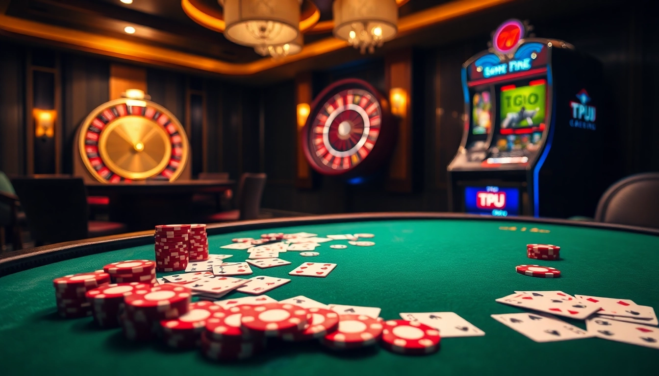 Experience the thrills of casino gaming with TPJ's luxury poker table and roulette setup.