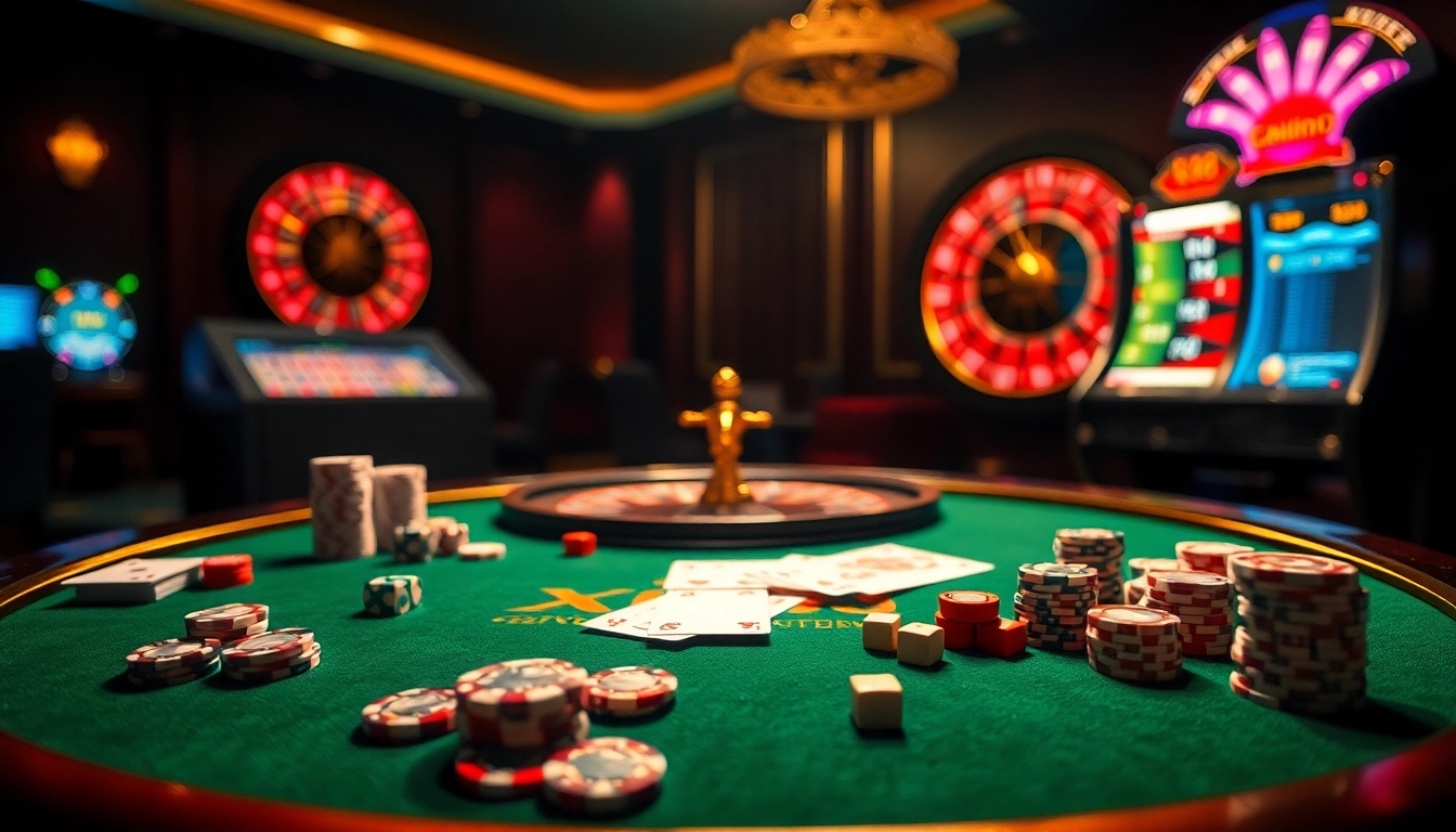 Experience thrilling gameplay at the X 88 casino table with vibrant cards and chips.